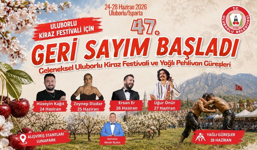 Uluborlu Kiraz Festivali İçin Geri Sayım Başladı