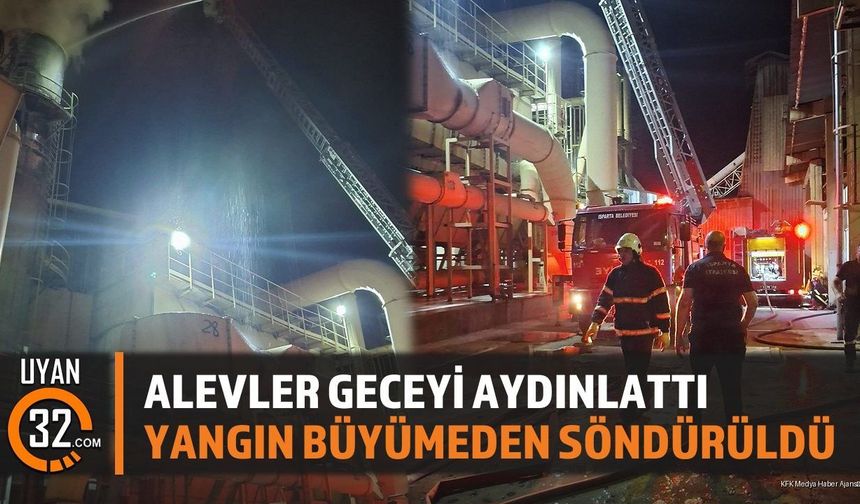 Alevler geceyi aydınlattı; Yangın büyümeden söndürüldü