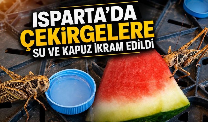Isparta'da Çekirgelere Karpuz ve Su İkramı