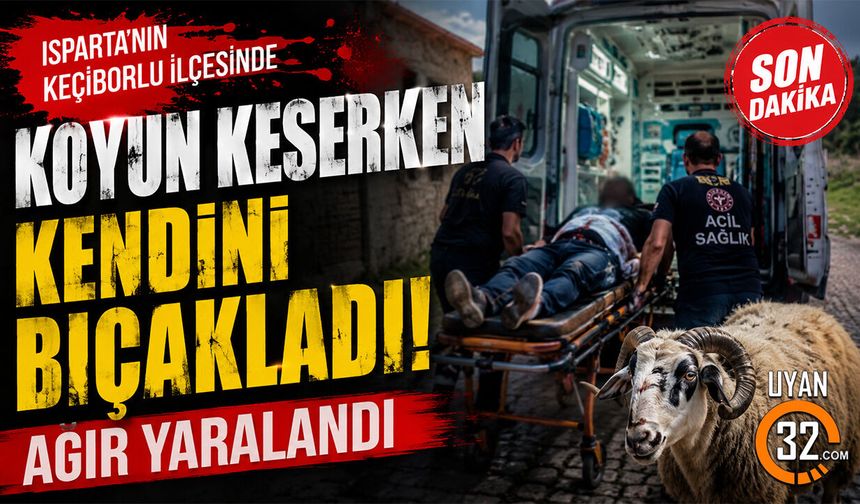 Koyun Keserken Kendisini Bıçaklayan Adam Ağır Yaralandı