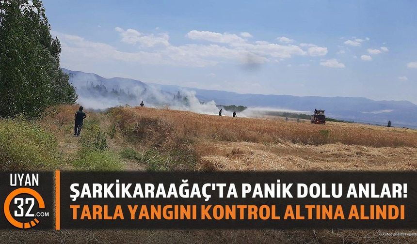 Şarkikaraağaç'ta Panik Dolu Anlar! Tarla Yangını Kontrol Altına Alındı