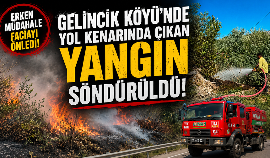 Yol Kenarında Çıkan Yangın Erken Müdahaleyle Söndürüldü