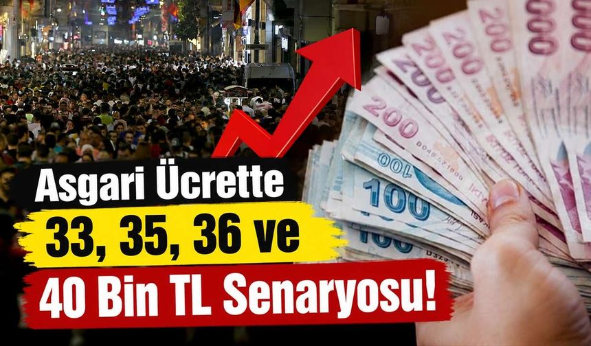 Asgari Ücrette 33, 35, 36 ve 40 Bin TL Senaryosu! Yeni Maaşlar Tek Tek Hesaplandı