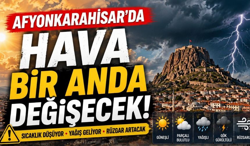 Afyonkarahisar’da Hava Bir Anda Değişecek!
