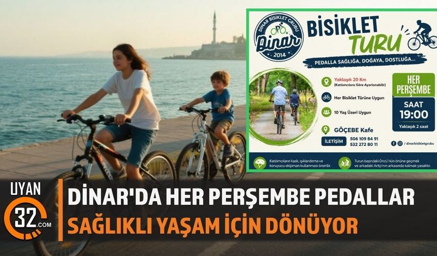 Dinar'da Her Perşembe Pedallar Sağlıklı Yaşam İçin Dönüyor