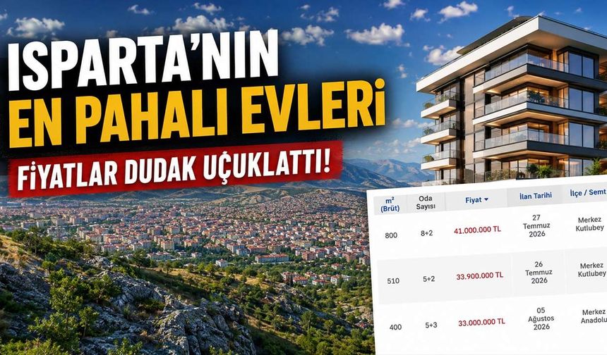 Isparta'da Satıştaki En Pahalı Evler Belli Oldu! Zirvede 41 Milyon TL'lik Villa Var