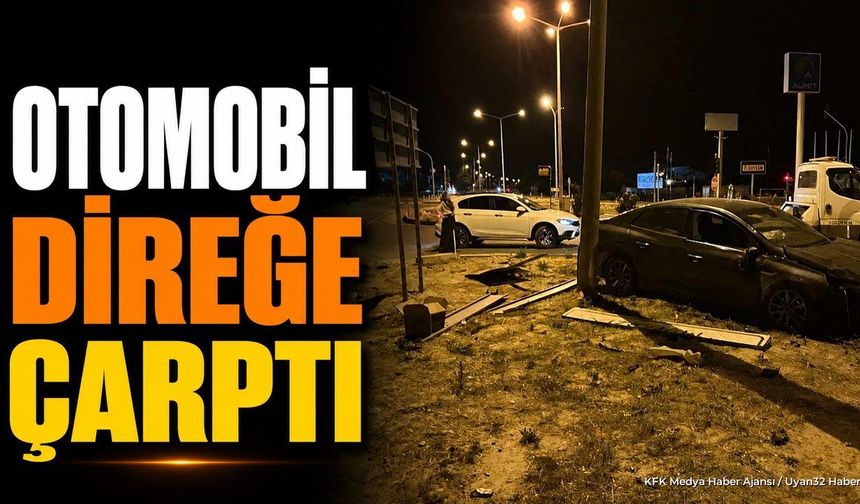 Isparta Şarkikaraağaç'ta Otomobil Direğe Çarptı: Yaralılar Var