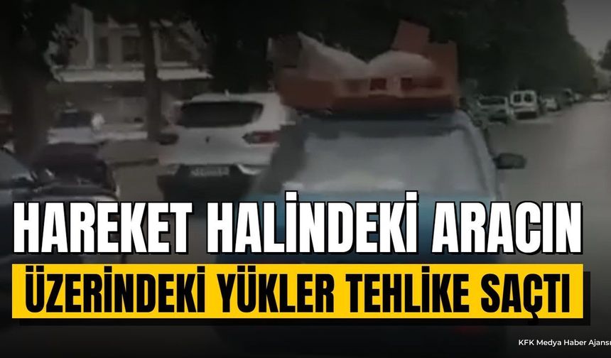 Isparta'da Otomobil Tavanında Sabitlenmeyen Yük Tehlike Saçtı