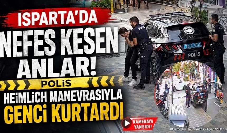 Isparta'da Polisten Hayat Kurtaran Heimlich Manevrası