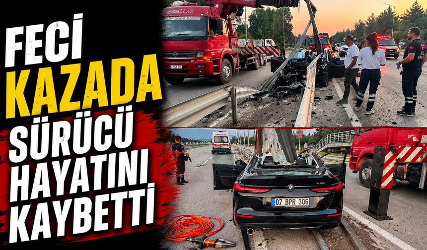 Isparta'da Miryokefalon Kavşağı'nda Kaza: Araç Bariyerlere Çarptı