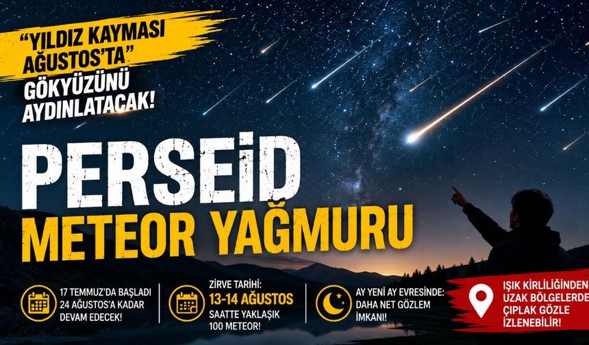 Meteor Yağmuru Ağustos'ta Gökyüzünü Şölene Dönüştürecek