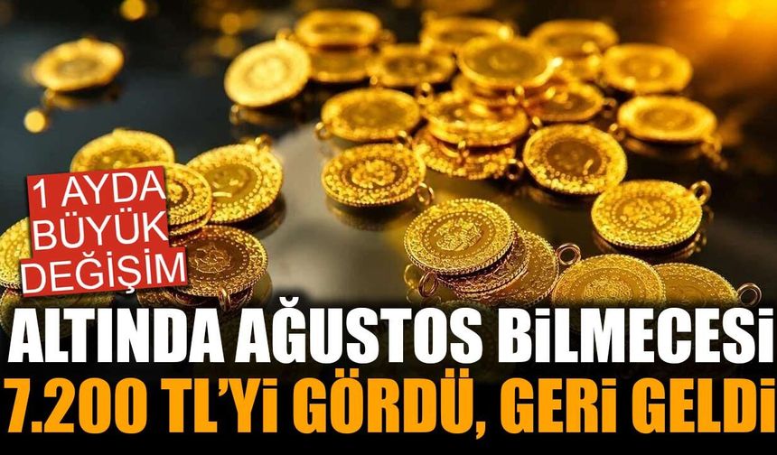 Gram altında Ağustos bilmecesi: 6.227 TL'den 7.200 TL'ye çıktı, şimdi 6.713 TL'de