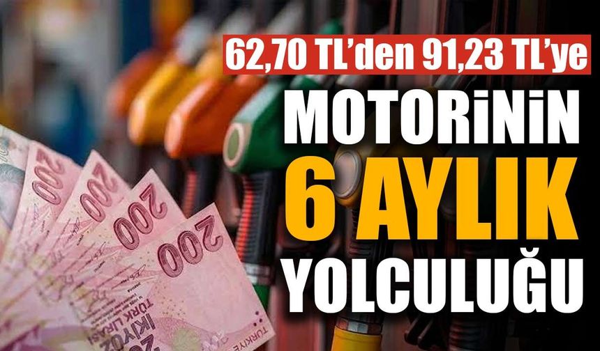 Motorinin 6 aylık yolculuğu: 62,70 TL’den 91,23 TL’ye