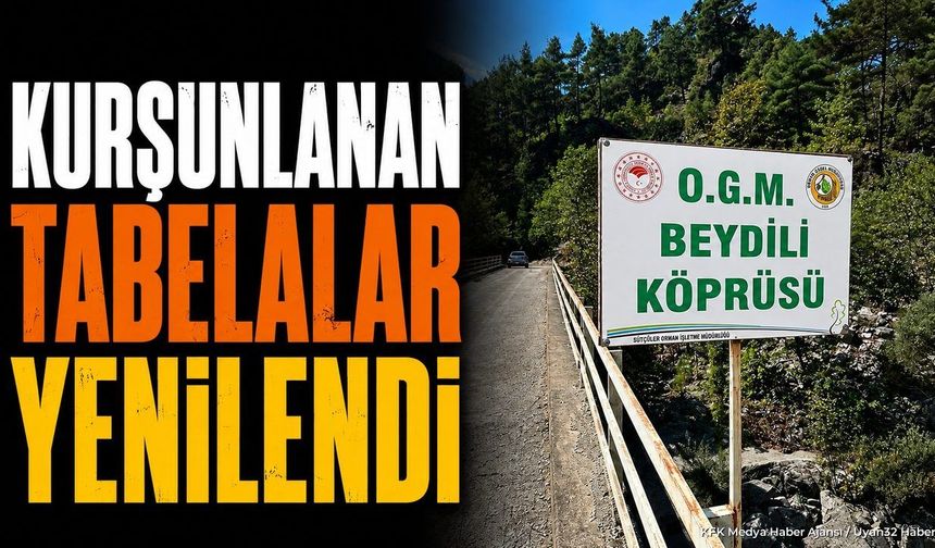 Sütçüler'de kurşun delikleriyle gündeme gelen tabelalar değişti mi? İşte o çalışma