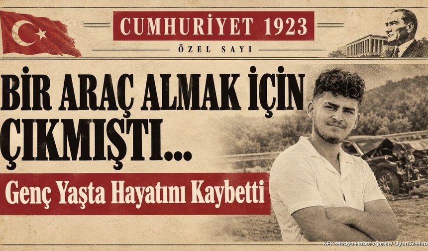 ARAÇ ALMAYA GİTTİĞİNDE KAZA YAPTI