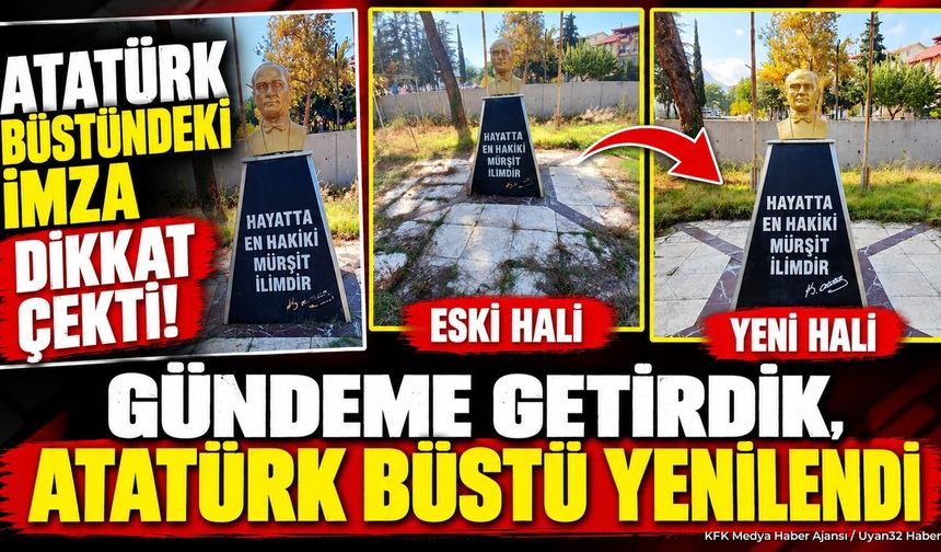 ATATÜRK BÜSTÜ YENİLENDİ