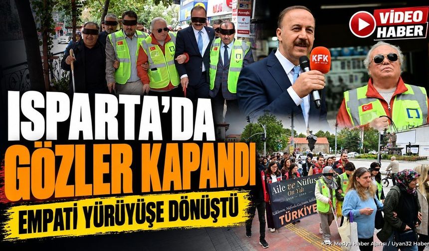 GÖZLERİNİ BAĞLAYIP BASTONLA YÜRÜDÜLER!