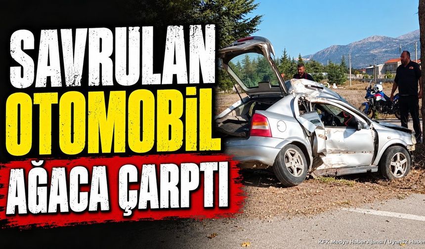 OTOMOBİL AĞACA ÇARPTI