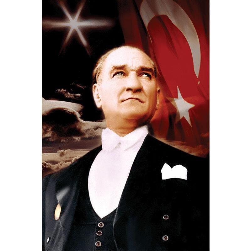 Dijital Baskili Ataturk Poster Cesitle 13F Ad