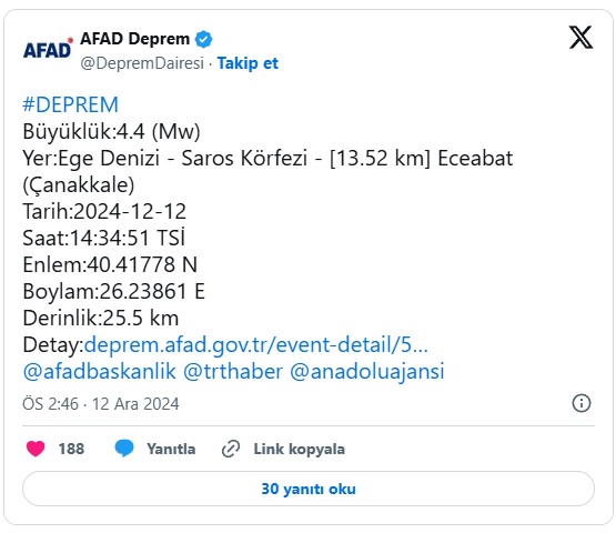 Saros Körfez Deprem