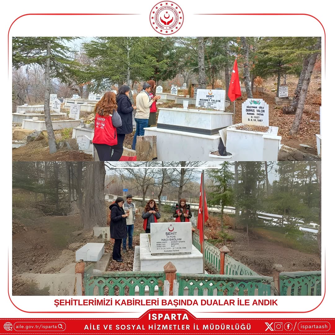 Eğirdir Aile Sosyal ve Hizmet Merkezi Ekiplerinden Şehitlere Ziyaret-1