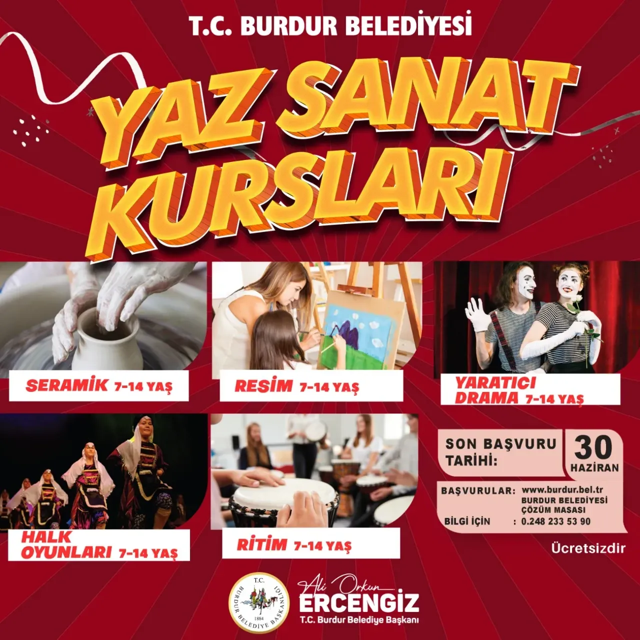 Burdur’da Yaz Sanat Ve Spor Kursları Ücretsiz 3