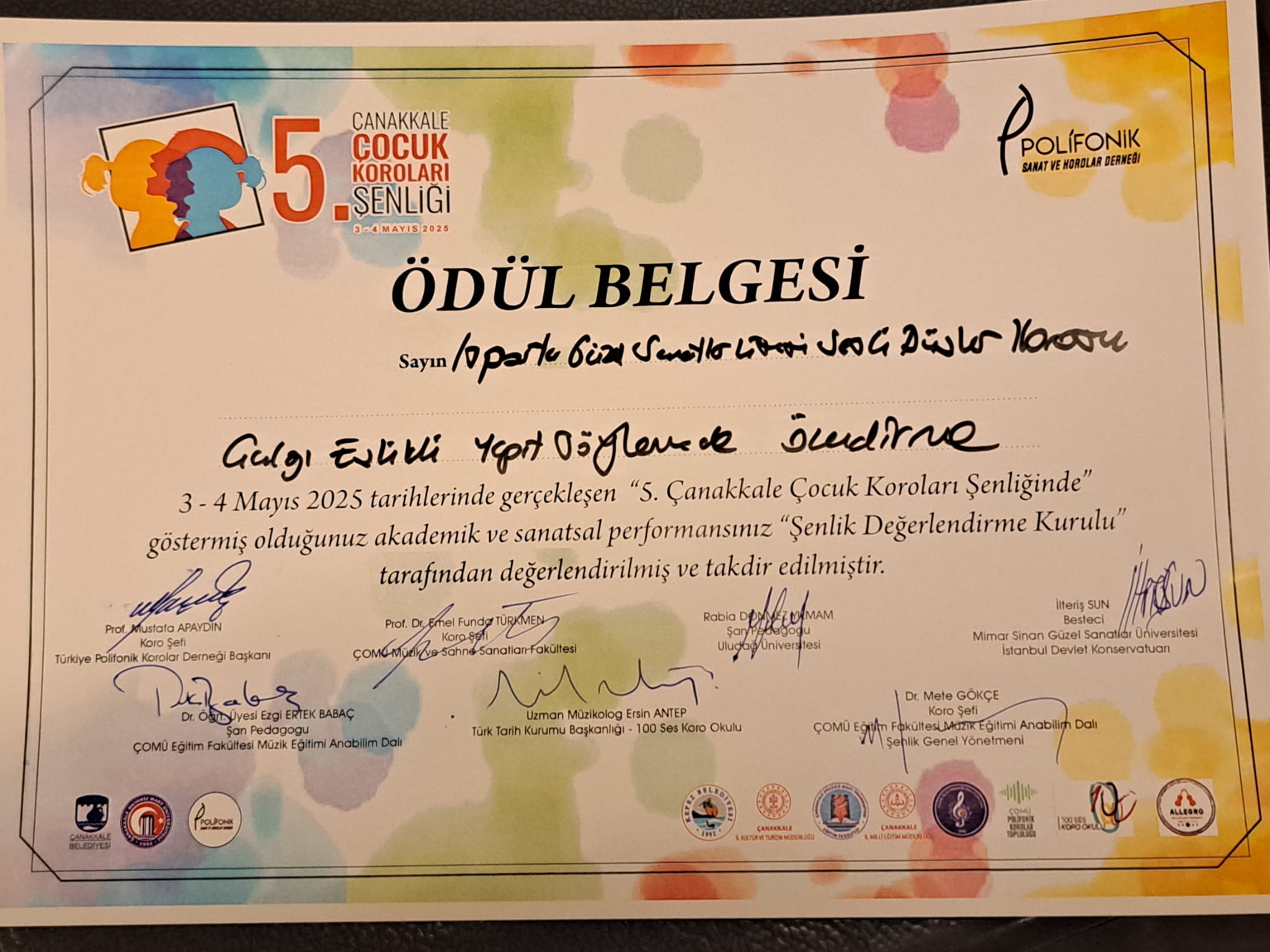 Sesli Düşler Çocuk Korosu Çanakkale’den 2 Ödülle Döndü (5)