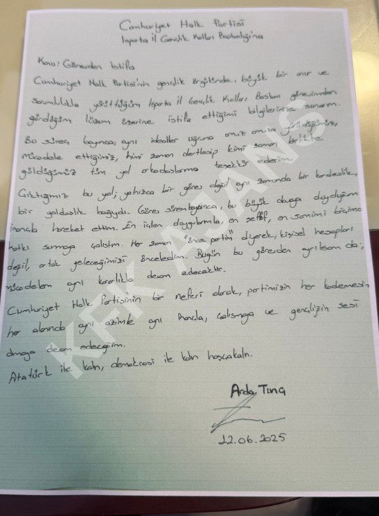 Arda Tunç Istifa