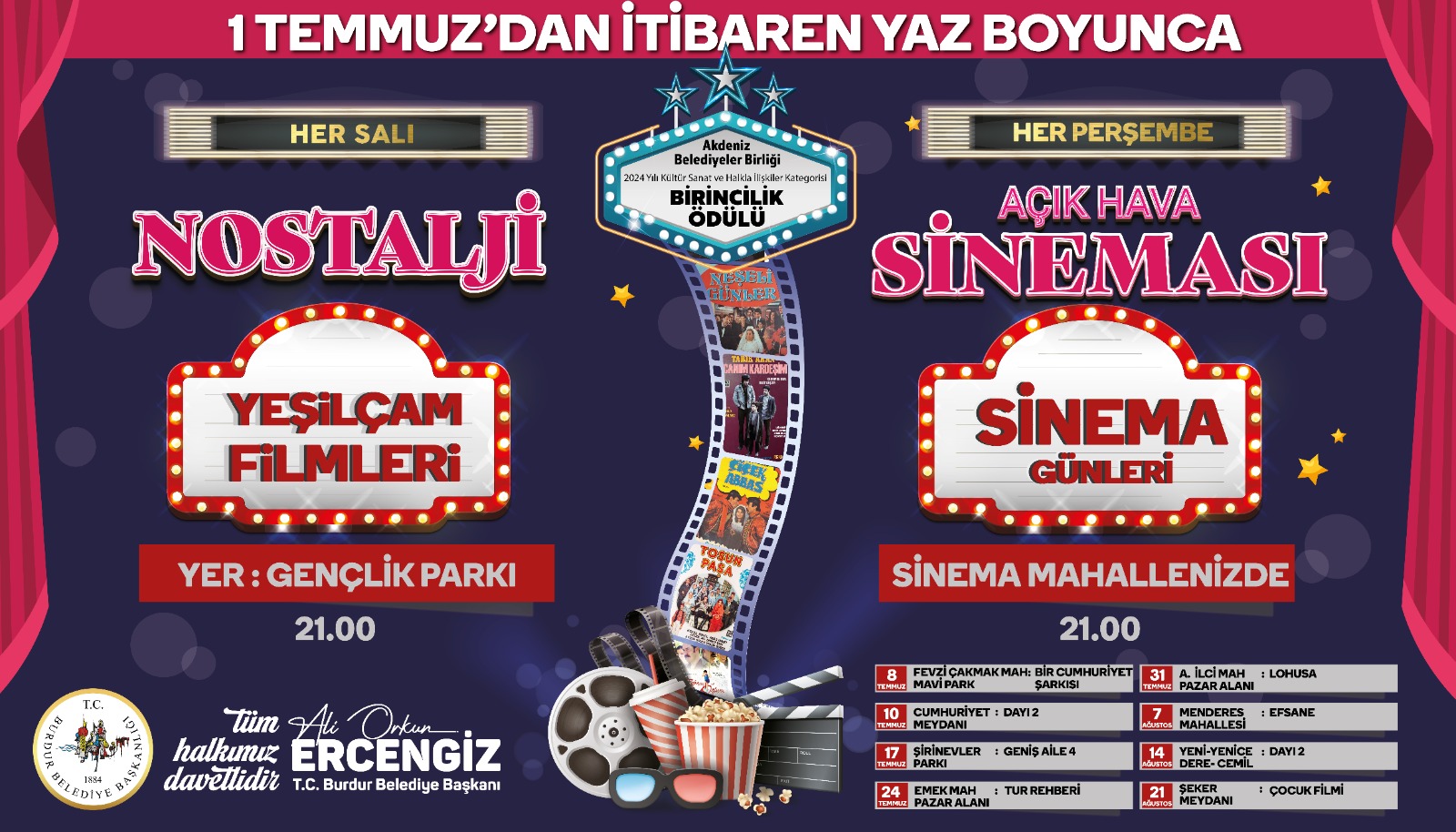 Burdur Yaz Akşamlarına Sinema Coşkusu Getiriyor 1