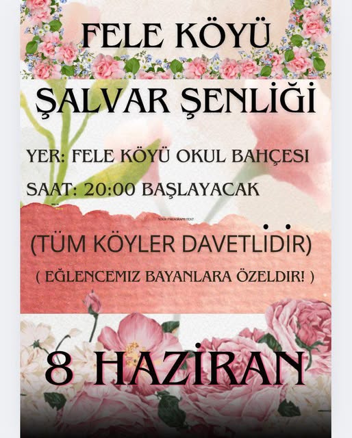Fele Köyü’nde Şalvar Şenliği Düzenlenecek