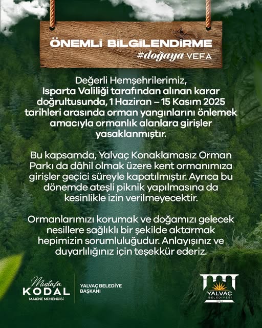 Ormana Gi̇ri̇ş Yasaklandi! 15 Kasim’a Kadar Di̇kkat! (3)
