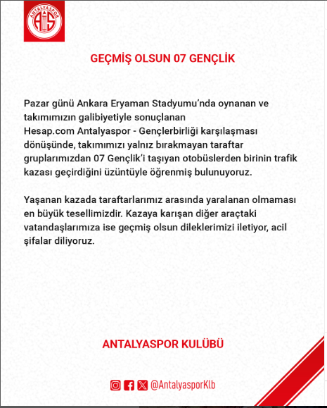 Antalya Spor Kaza