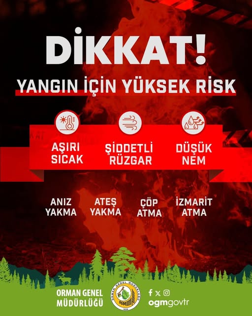 Isparta Orman Bölge Müdürlüğü’nden Yüksek Yangın Riski Uyarısı (1)