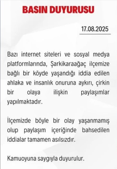 Kaymakamlik Aciklamasi
