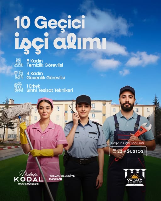 Yalvaç Belediyesine 10 Geçici İşçi Alınacak-1