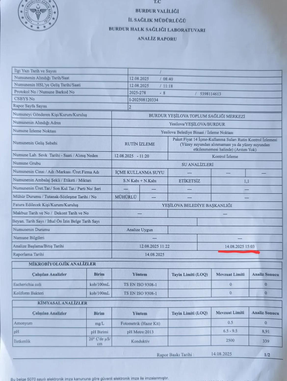Yeşilova’da Çeşme Suları Temiz Çıktı (1)