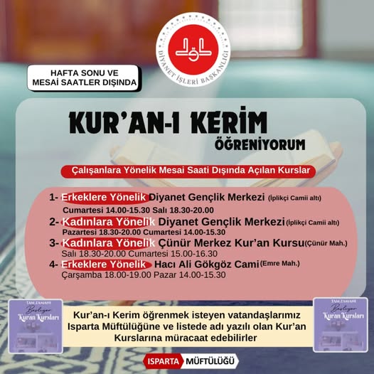Isparta’da Engellilere Yönelik Kur’an Kursu Açılacak