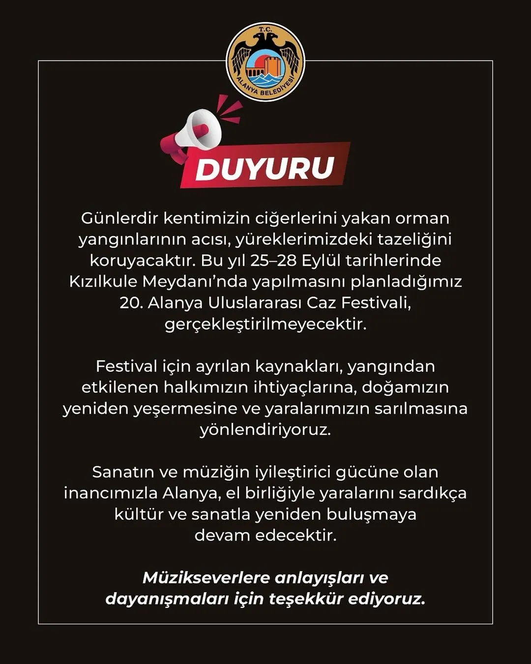 Alanya Festi̇val İptal