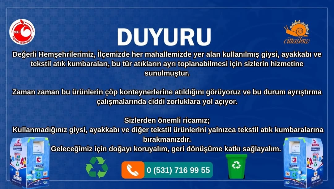 Eğirdir Belediyesi’nden Uyarı: Tekstil Atıklarını Çöpe Atmayın-1