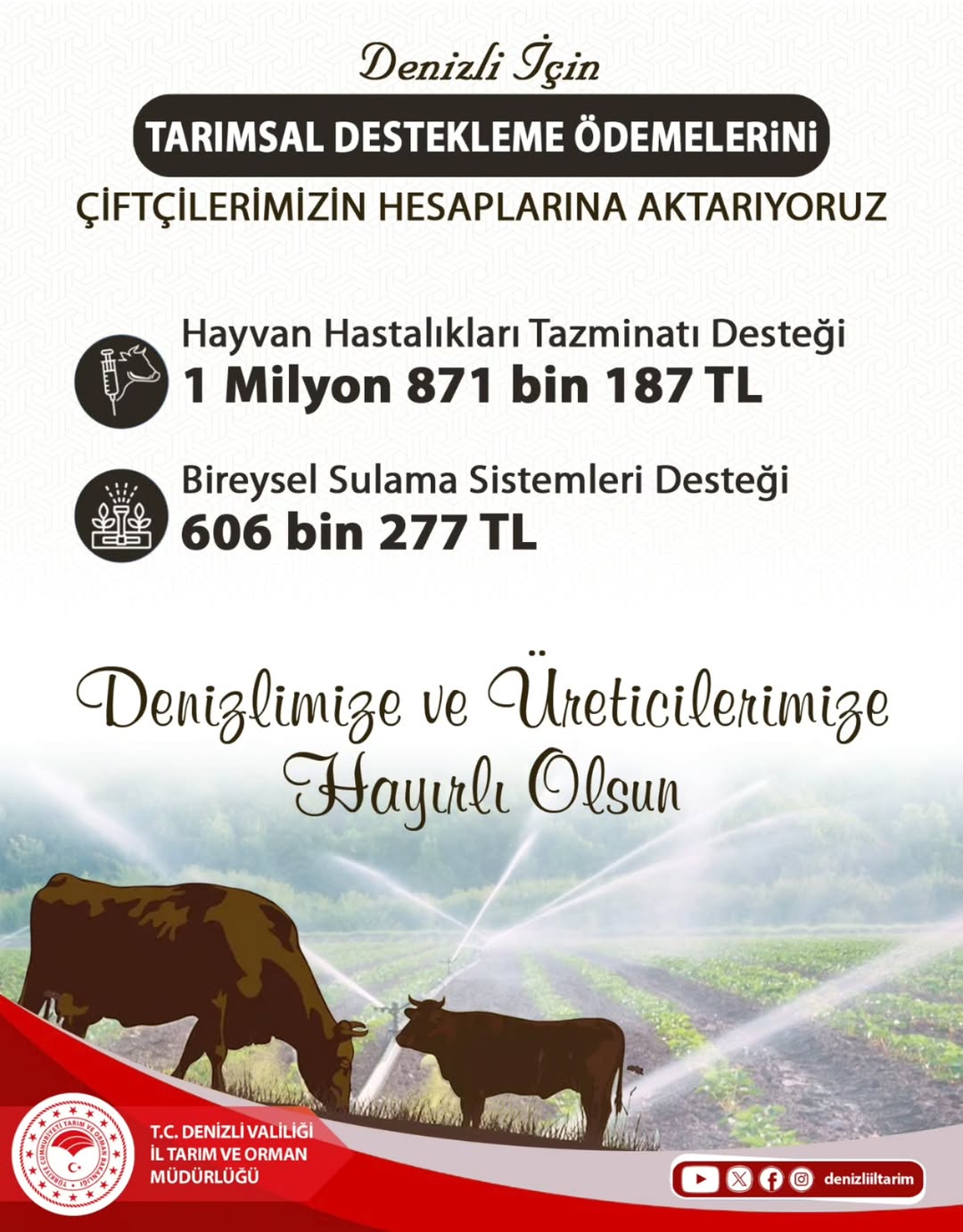 Denizli’de Çiftçilere 2,4 Milyon TL Destekleme Ödemesi-1