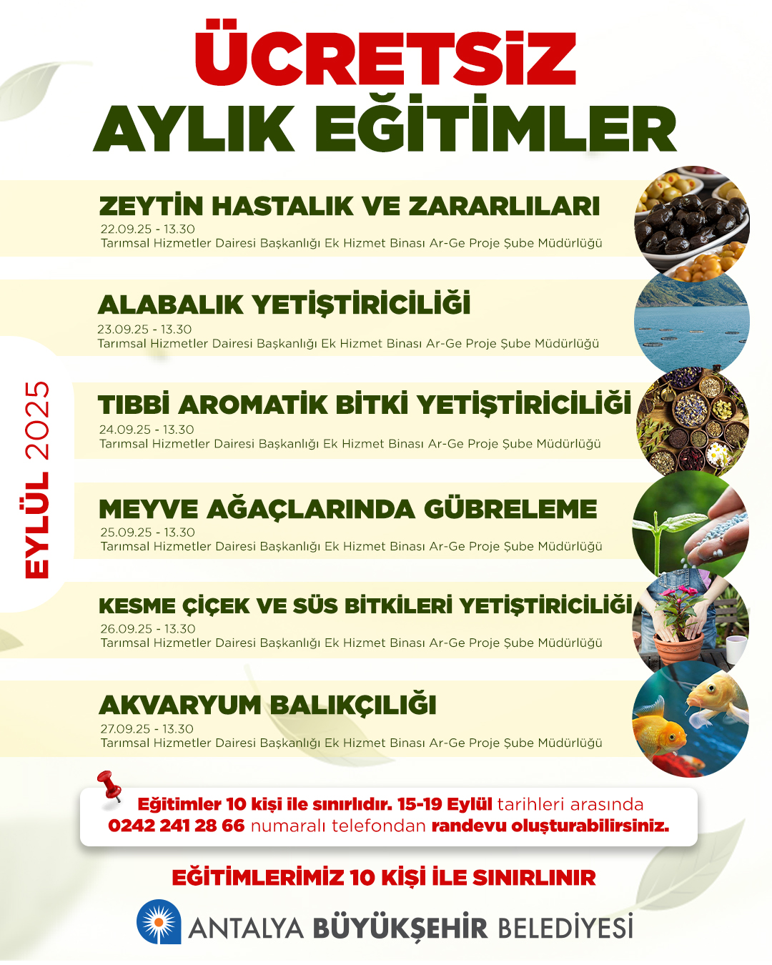Antalya Büyükşehir’den ücretsiz tarım eğitimi-1