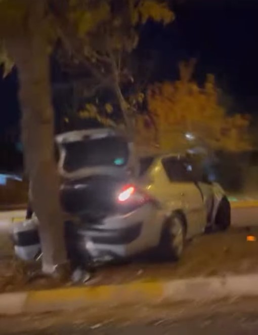 Direksiyon Hakimiyetini Kaybetti, Ağaca Çarparak Durabildi (1)