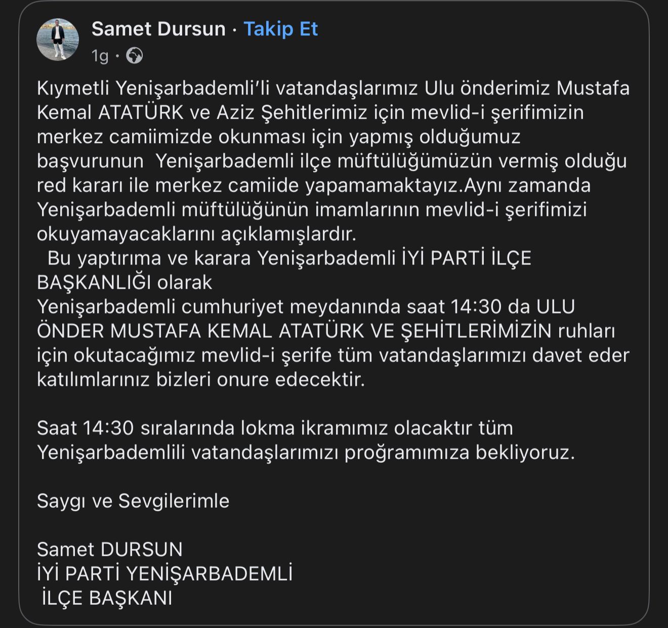 Mevlid I Şerif Cami’de Okunamadı (1)-1