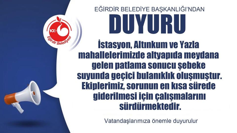 Eğirdirde Bulanık Su Uyarısı
