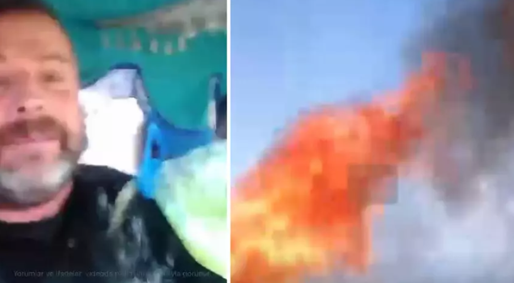 Kahramanmaras Kendini Yakan Adam