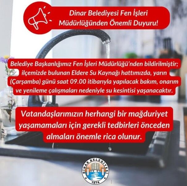 Dinar Su Kesintisi