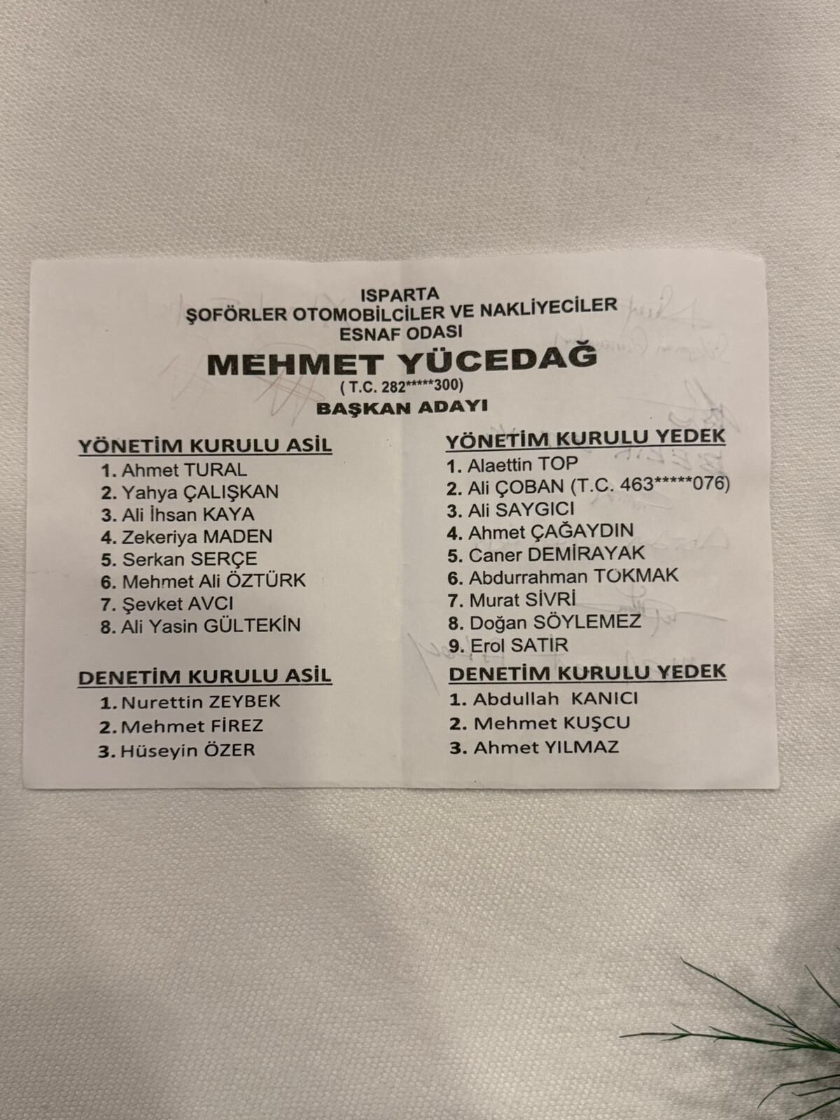 Yönetim Listeleri Belli Oldu 1