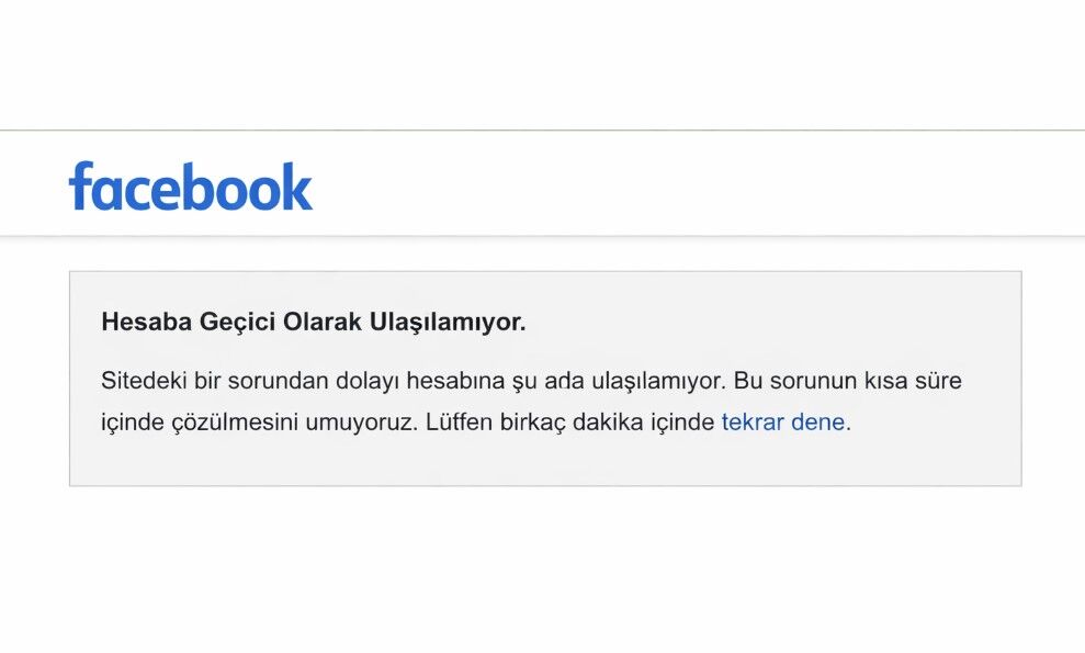 Facebook Sorun