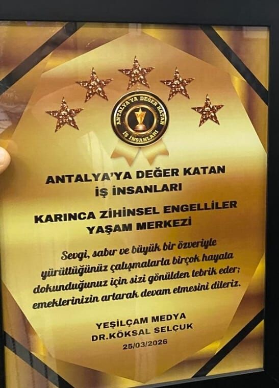Karınca Derneği’ne Antalya’da Plaket 1