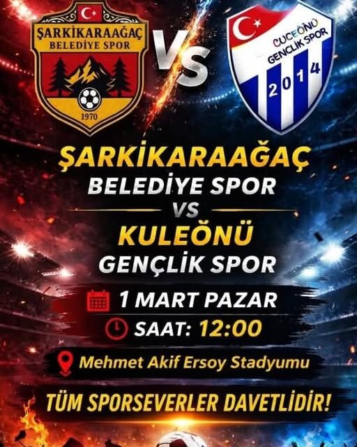 Şarkikaraağaç Belediye Spor Ile Kuleönü Gençlik Spor Bugün Karşı Karşıya! (1)